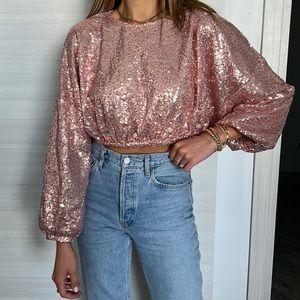 Pink Sequin Top